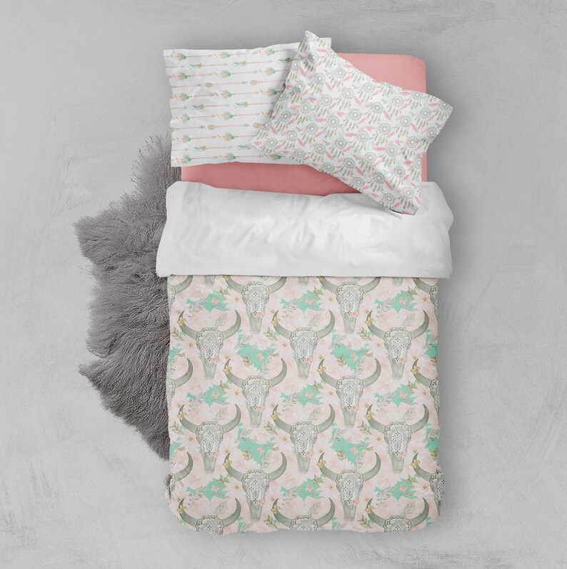 Boho Girls Room Boho Girls Bedding Dorm Bedding Toddler Etsy España