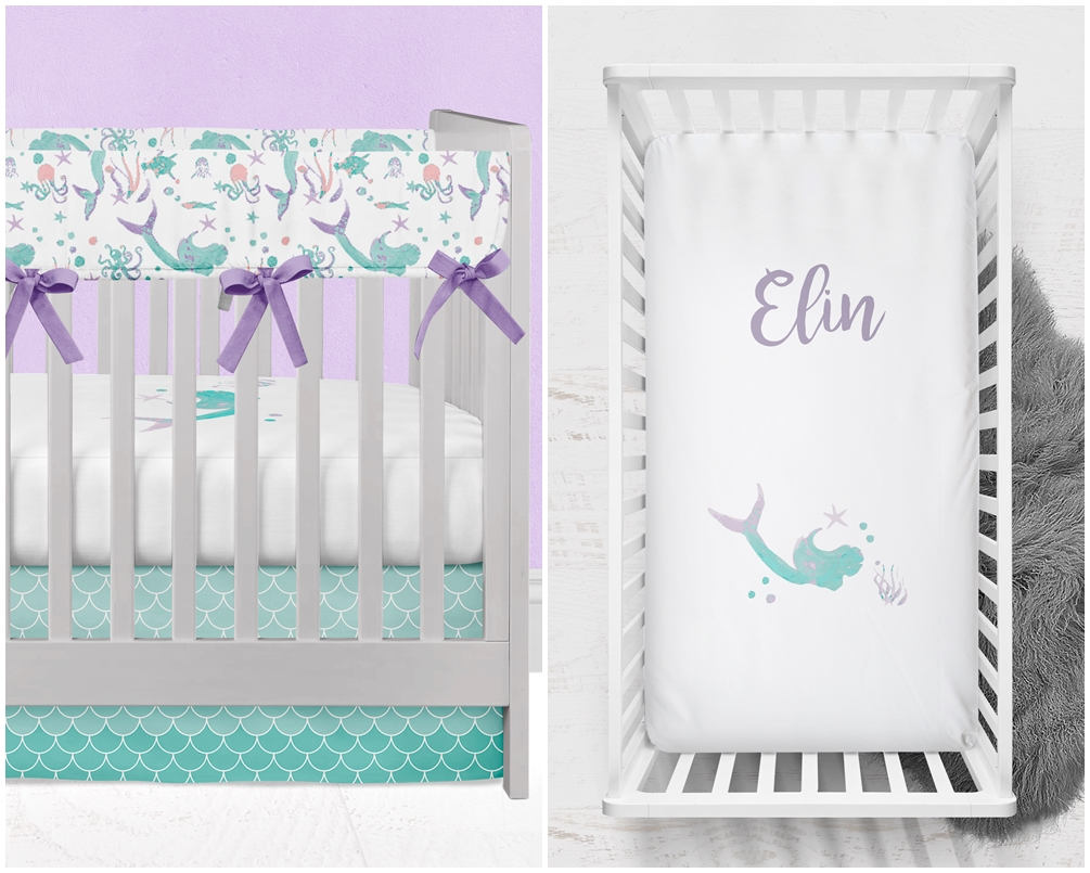 Mermaid Crib Bedding for Your Mermaid Nursery With Etsy
