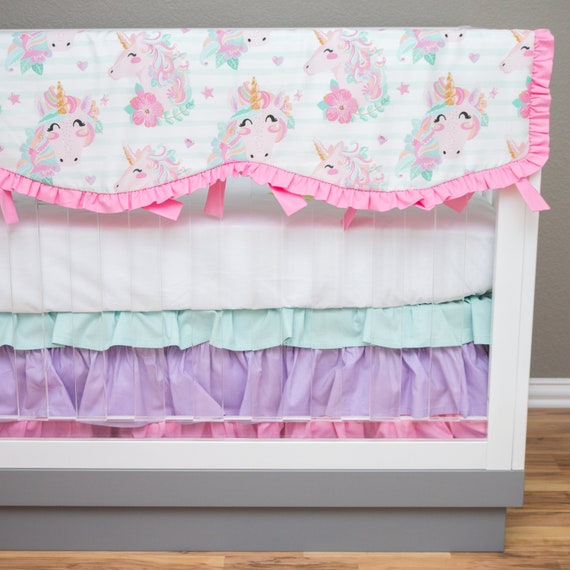 unicorn crib bumper