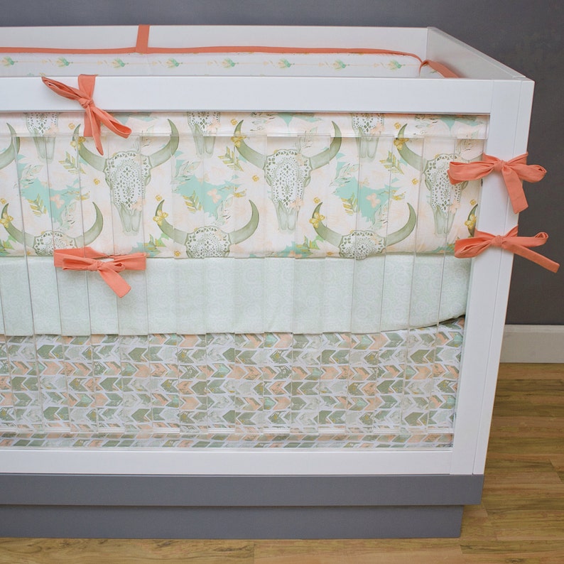 Boho Baby Girl Nursery Crib Bedding Baby Shower Gift Etsy