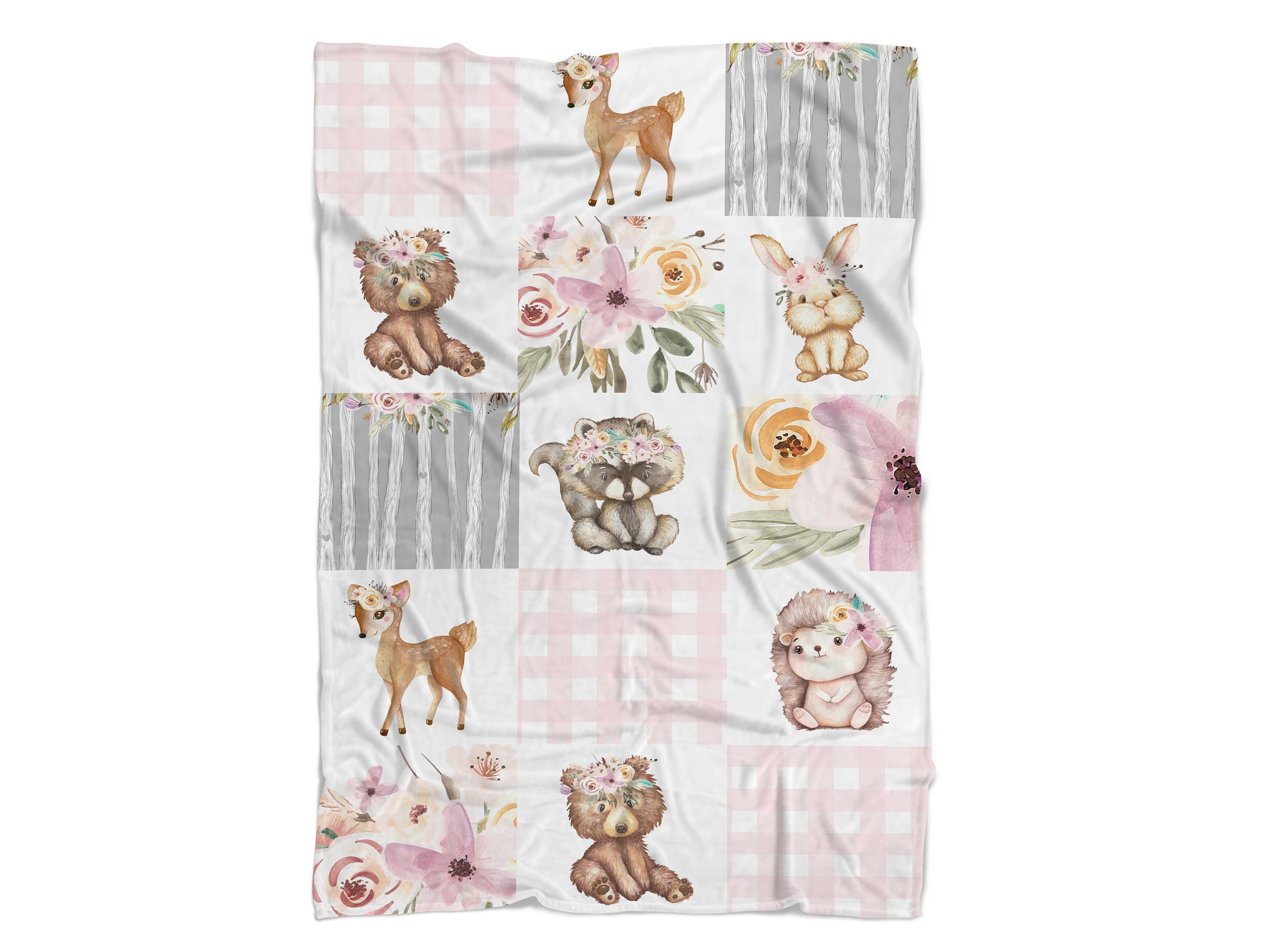 Woodland Crib Bedding Set Baby Girl Nursery Floral Baby Etsy