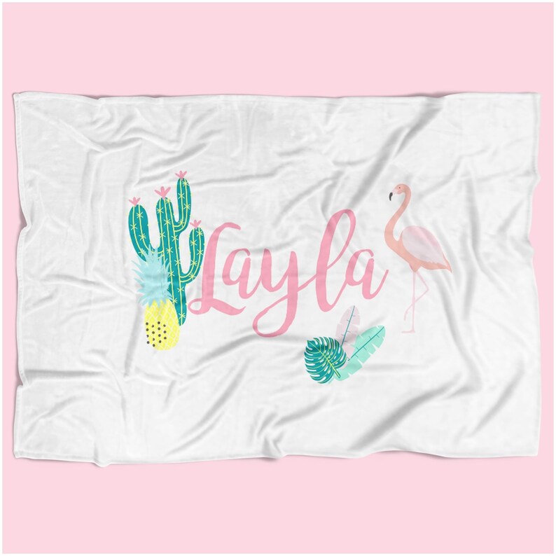 Girl Nursery Set Tropical Flamingo Baby Bedding Cactus ...