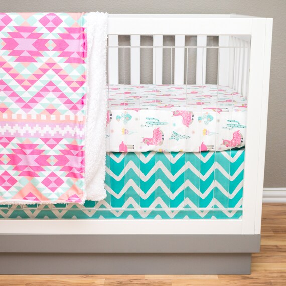 llama crib bedding girl