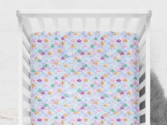 mermaid scale crib sheet