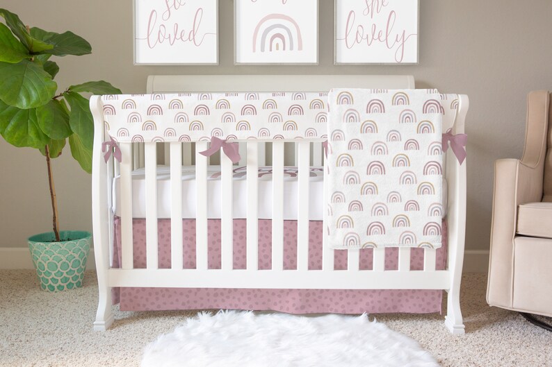 lilac crib bedding set