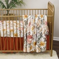 Vintage Floral Baby Girl Crib Bedding Set: Rust & Sunflower Nursery