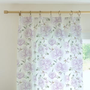 Lavender Girl Room Curtains, Floral Nursery Decor, Girl Nursery Decor, Blackout Curtain Panels, Sheer Curtain Panels, Lavender Nursery