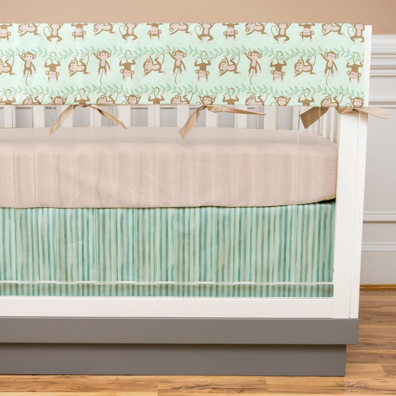 sage green crib skirt