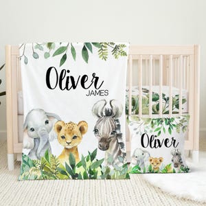 Safari Baby Crib Bedding Set Jungle Nursery Elephant Lion Zebra Boy Nursery Decor Personalize Crib Sheet Nursery Pillow Baby Blanket Etsy Canada