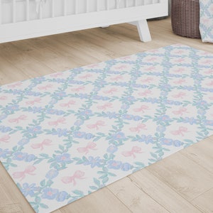 Rosa Schleifen-Kinderzimmer-Teppich für Ihr Oma-schickes Baby Mädchen-Kinderzimmer oder Mädchen-Raum-Dekor