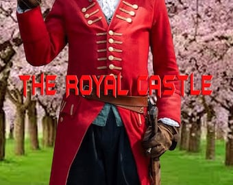 Pirate Frock Coat | 18th-Century Costume | Captain Morgan Style Red Coat