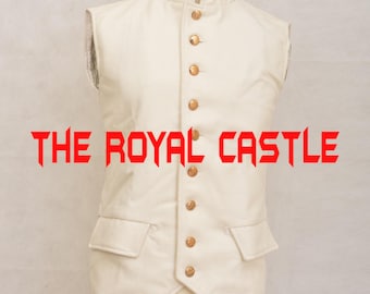 Revolutionary War Vest White Wool : 18th Century Colonial Style