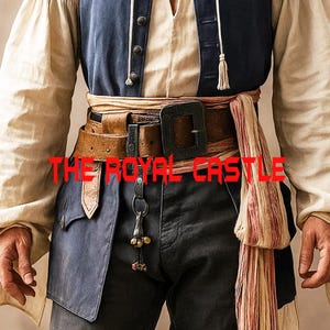 Captain Jack Sparrow Style Vest, Pirate Costume Vest, Halloween Cosplay Vest, Caribbean Inspire Vest, Historical Costume Vest Blue Wool Vest Close up