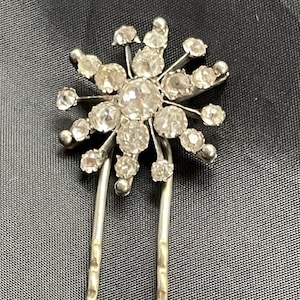 Victorian Hinged Hair Pin Rhinestone Paste