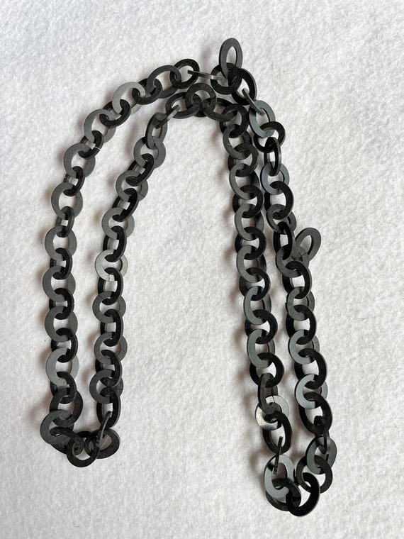 Victorian Vulcanite Chain Necklace LONG - image 5