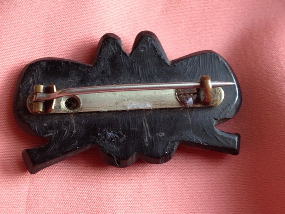 Victorian Pressed Horn Tennis Brooch - Original A… - image 2