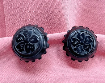 Victorian Earrings Whitby Jet Mourning