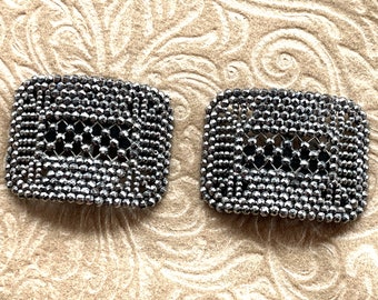 Victorian French Cut Steel Buckles - Pair