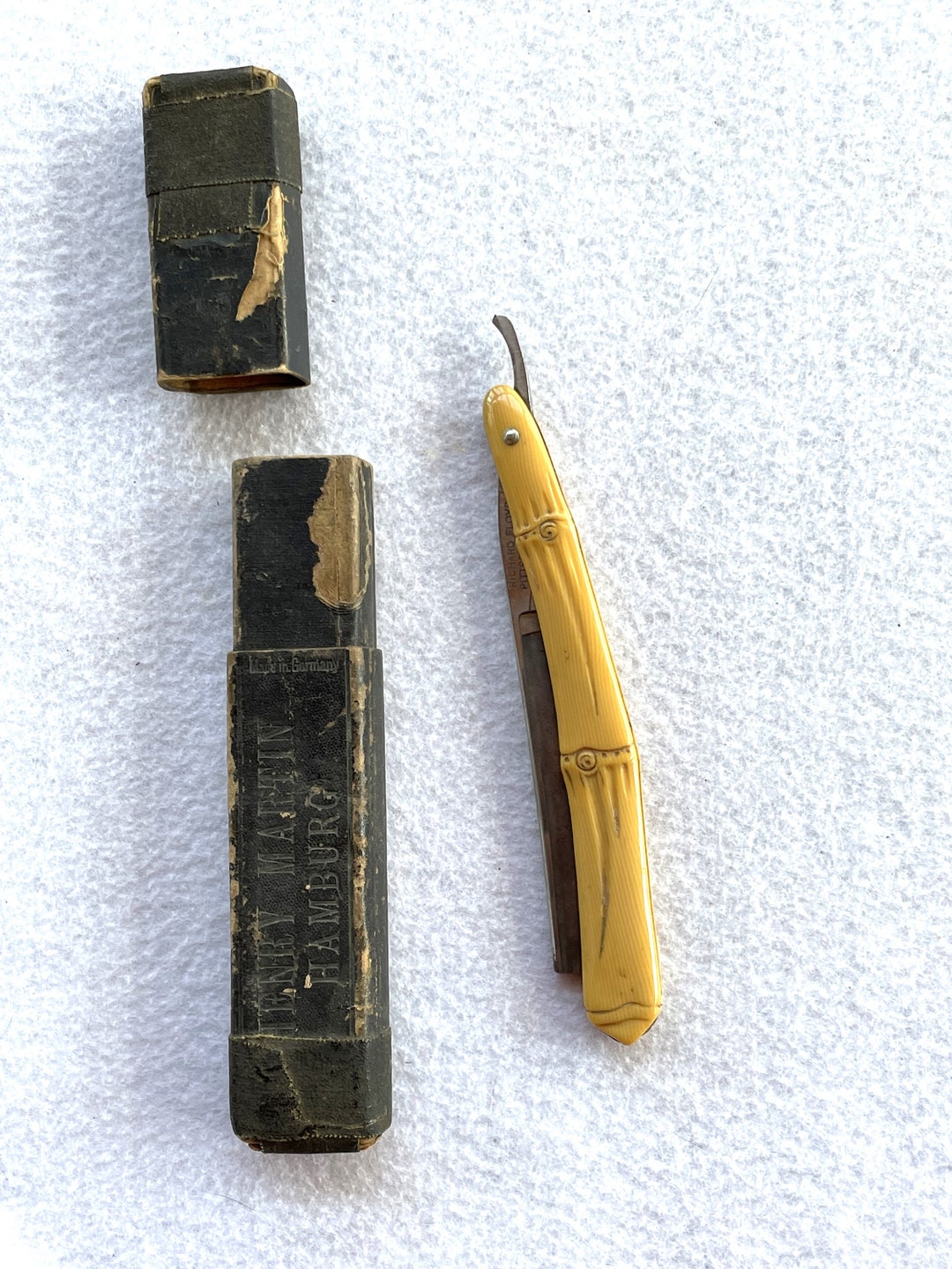 Celluloid Handled Straight Razor Original Box Henry Martin Hamburg - Etsy