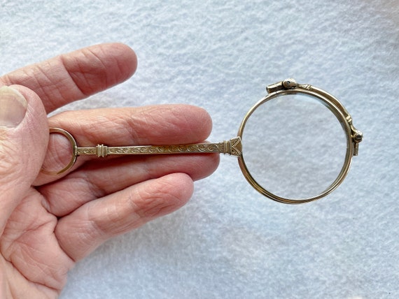 Victorian Lorgnette Folding Eyeglasses 9k Gold Hallma… Gem
