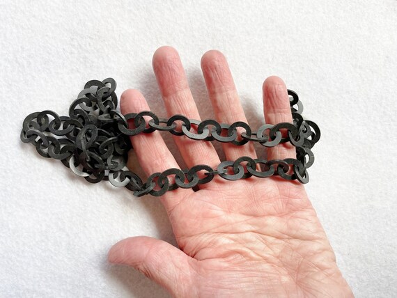 Victorian Vulcanite Chain Necklace LONG - image 4