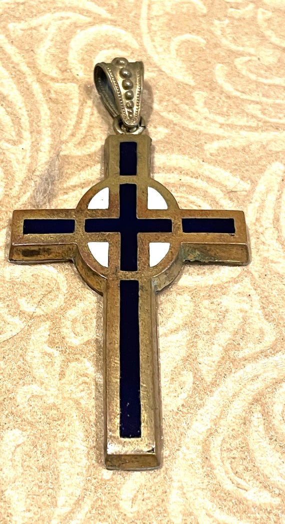 Victorian Mother of Pearl and Enamel Pendant - la… - image 4