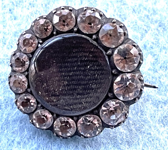 Georgian Brooch Hair and Black Dot Paste - image 2