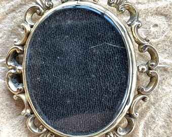 Victorian Hair and Portrait Swivel Brooch