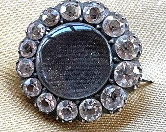 Georgian Brooch Hair and Black Dot Paste