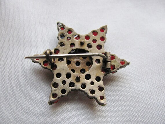 Victorian Bohemian Garnet Brooch Double Star - image 3