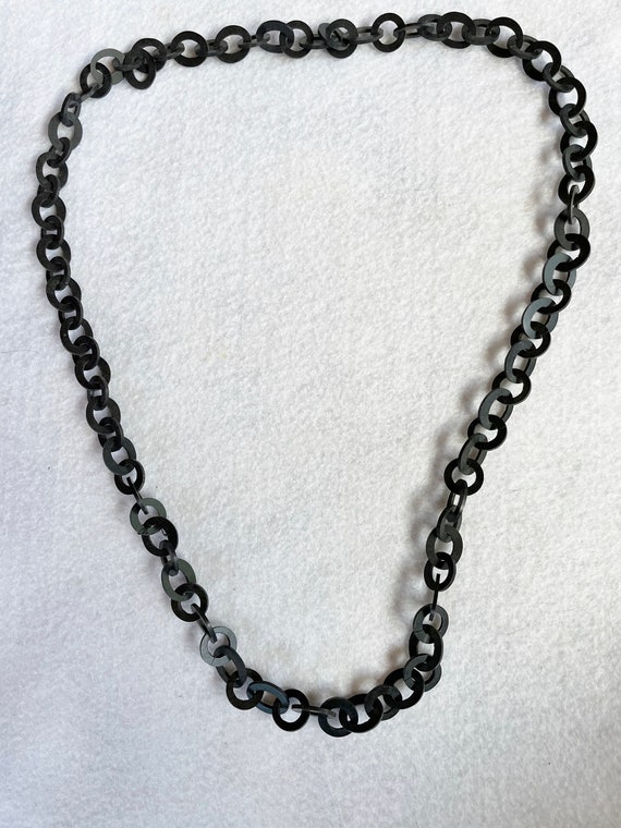 Victorian Vulcanite Chain Necklace LONG - image 2