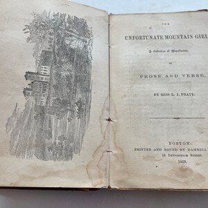 1857 1. Auflage Signiert von Autor The Unfortunate Mountain Girl by Miss L.J. Evangelisch