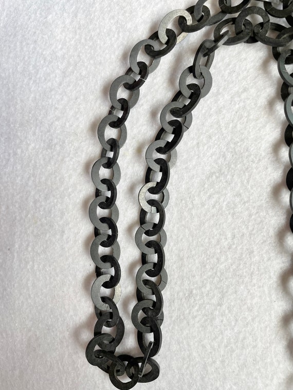 Victorian Vulcanite Chain Necklace LONG - image 9
