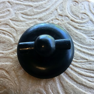 Broche de deuil victorienne Boucle vulcanite