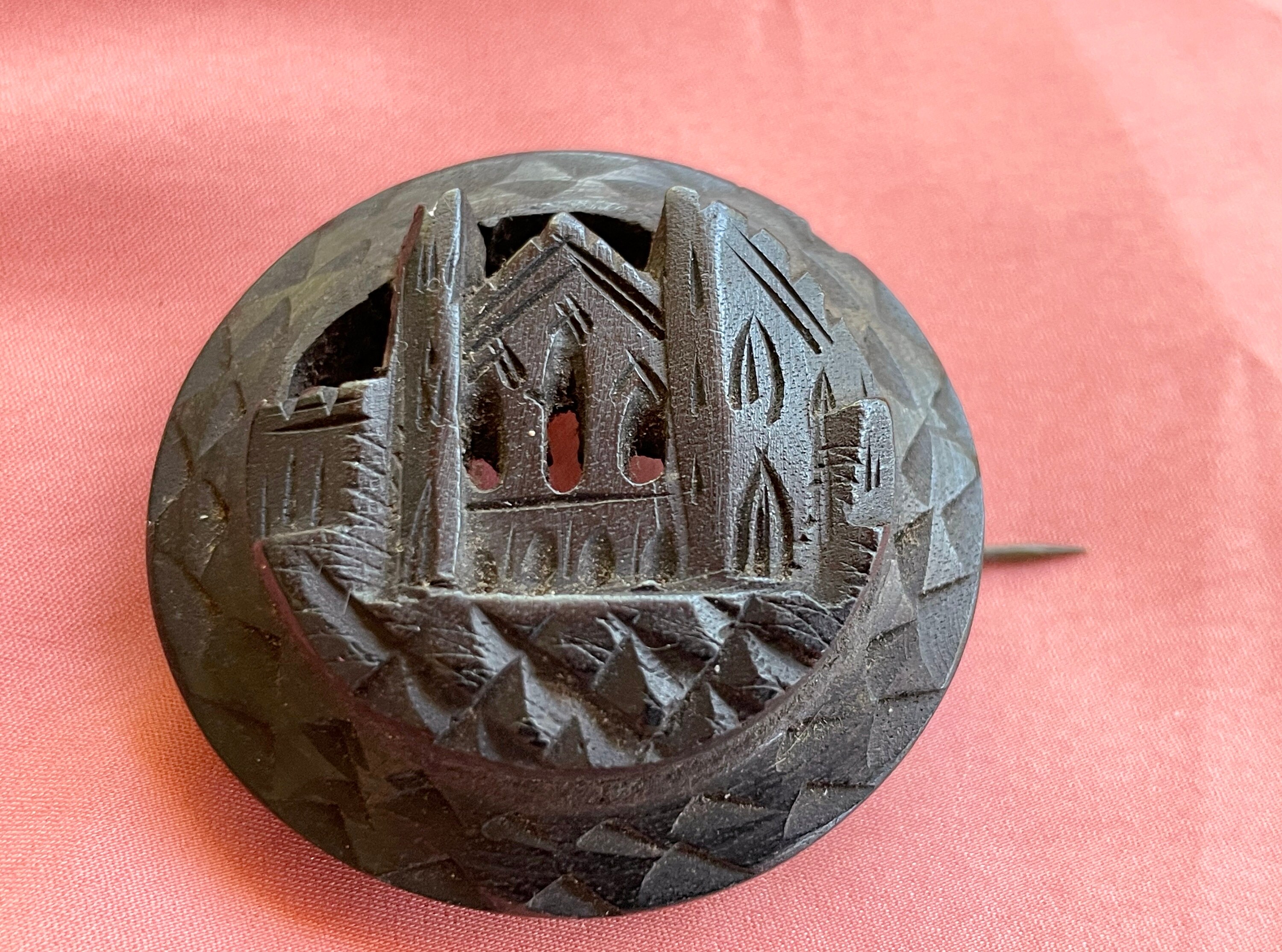 Victorian Brooch of Carved Bog Oak Etsy