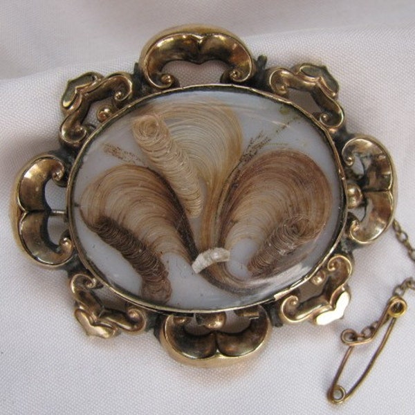 RESERVED FOR STEPHANIE Victorian Hair Brooch Original 1850