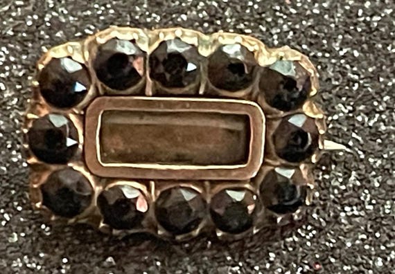 Late Georgian Hair Whitby Jet Mourning Brooch