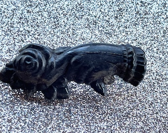 Victorian Mourning Hand Brooch Pressed Horn