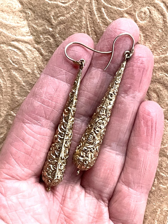 Victorian Pinchbeck Gold Earrings - image 3