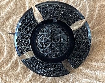 Victorian Whitby Jet Brooch