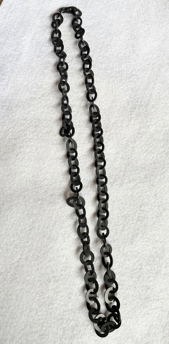 Victorian Vulcanite Chain Necklace LONG - image 8