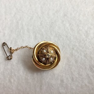 Victorian 1k Gold Brooch With Diamond and Seed Pearl - Etsy