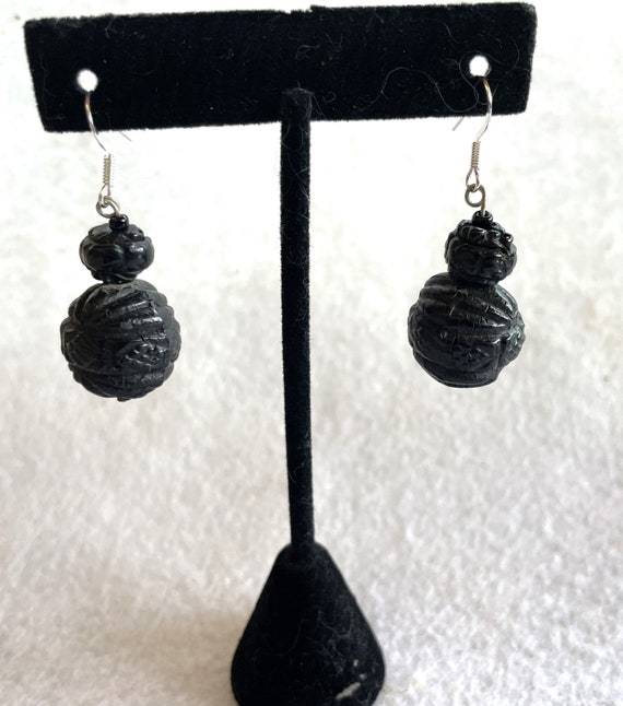 Victorian Earrings Pressed Horn