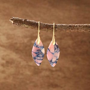 Sea Sediment Drop Earrings, Natural Gemstone Earrings, Jasper Earrings, Bohemian Earrings, Meditation Protection Earrings, Gifts for Her