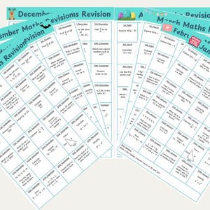 Puede incluir: Un conjunto de diez hojas de trabajo de revisión de matemáticas mensuales imprimibles para estudiantes. Cada hoja de trabajo presenta un mes diferente del año e incluye una variedad de problemas de matemáticas. Las hojas de trabajo están diseñadas para ayudar a los estudiantes a practicar sus habilidades matemáticas y prepararse para los exámenes.