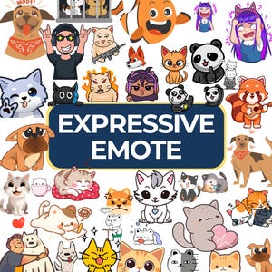 Twitch & Discord Emote Clipart | Gamer und Streamer Digital Download | Niedliche Emoji als Sticker für den Chat