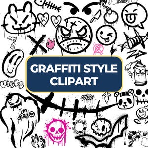 グラフィティ スタイル アート | アーバン デジタル クリップアート | T シャツ、ポスター、ステッカー用のストリート アート PNG