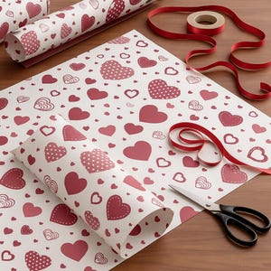 Heart Seamless Pattern: Valentine&#39;s Day Fabric, Sublimation Design (PNG 300 DPI)