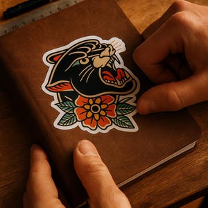 Old School Tattoo Stickers | Retro Floral Designs for Laptops, Journals, and Scrapbooking - Perfect for Gifts!