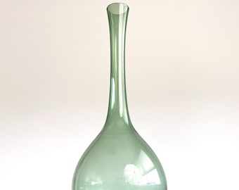 Gullaskruf Arthur Percy Swedish Pale Green Glass Blomglas Vase 11 1/2 Inch // Condition: Water spots, staining ~ Small scratches and nicks